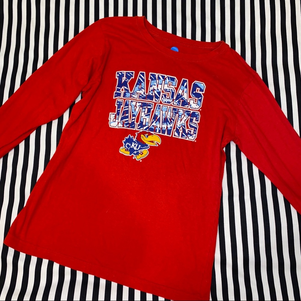 Kansas Jayhawks Tie Dye Lettering NCAA Shirt